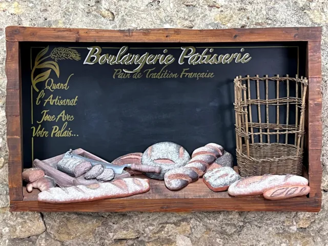 RARE ANCIEN GRAND Tableau Ardoise Bois en Relief Country Corner Déco  Boulangerie EUR 95,00 - PicClick FR