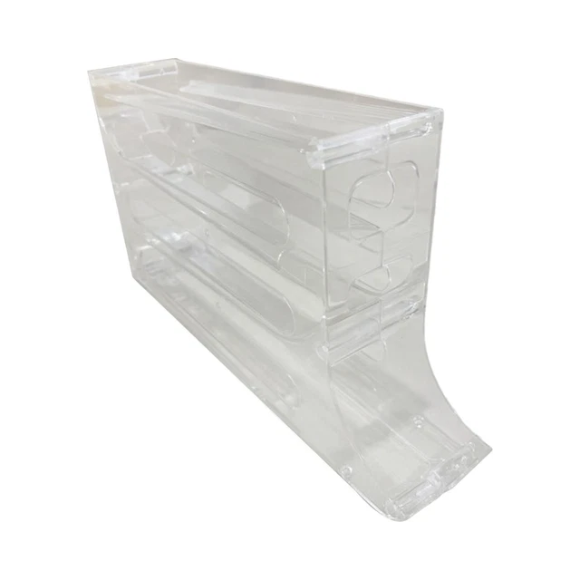 Distributeur D'Œufs à Roulement Automatique - 3 Niveaux - Pour Réfrigérateur - Capacité 18 Œufs - Blanc/Jaune - 11