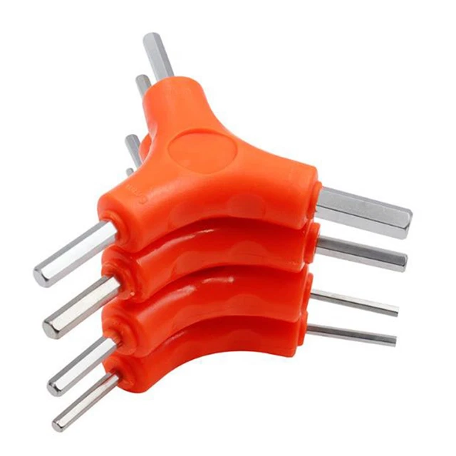 Herramientas de mantenimiento de bicicleta antideslizante con llave hexagonal trigémino 2,5/3/4/5/6/8 mm