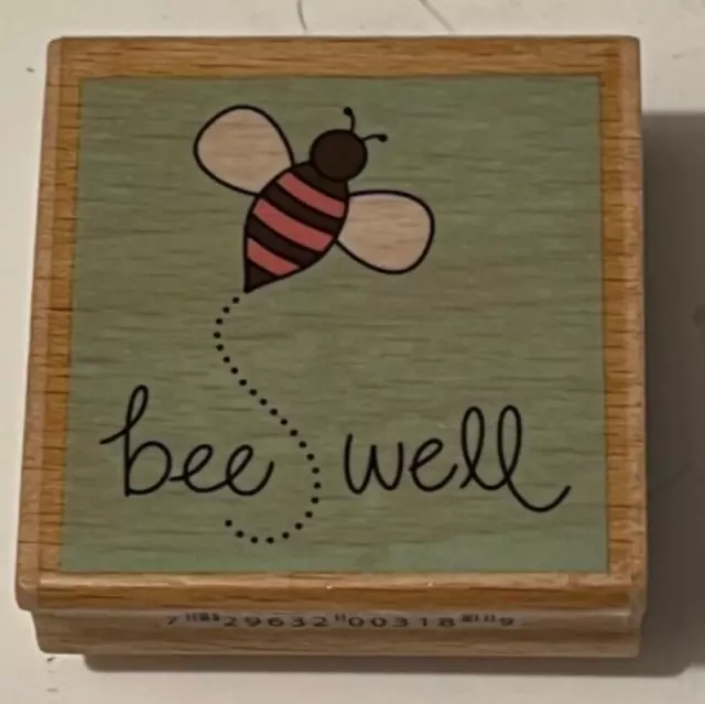 Hampton Art Studio G Katie & Co Bee Well Bumble Bee Be Well Rubber Stamp