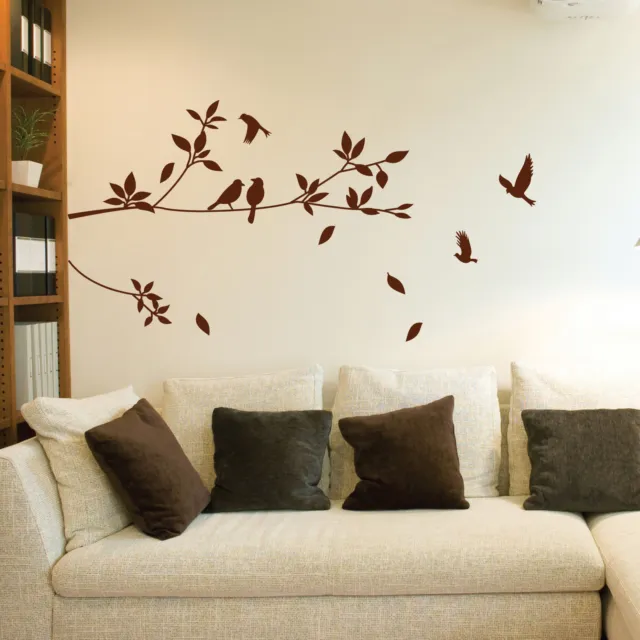 Tree Bird Wall Stickers Forest Vinyl Wall Decals Wall Art Stickers Any Room 3