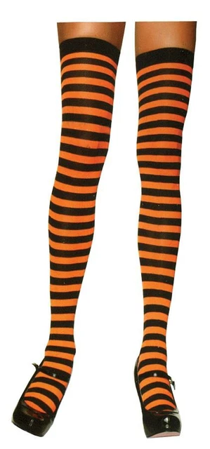 Striped thigh high stockings