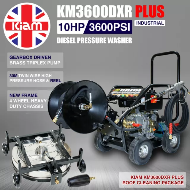 Diesel Washer Pressure Cleaner Roof Cleaning Rotary Pack Kiam KM3600DXR+ Gearbox