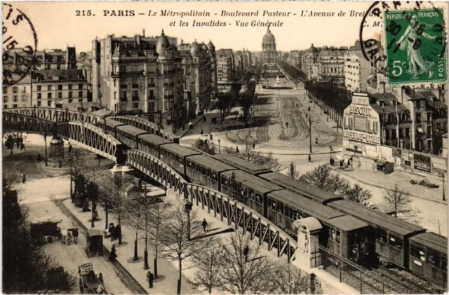 CPA PARIS 15e Le Metropolitain Bd Pasteur Avenue de Breteuil (1249282)