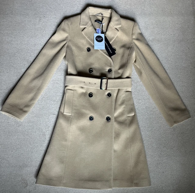 LADIES LA REDOUTE Laura Clement Beige Wool Cashmere Mix Coat Uk