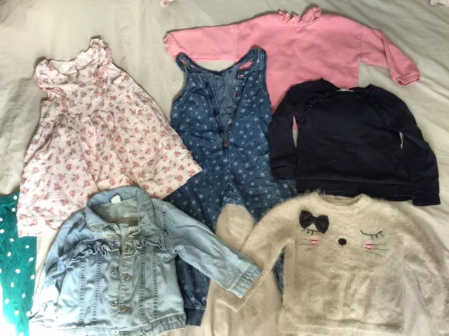 Girls clothes Bundle 2-3 years denim jacket fluffy jumper H&M floral party dress