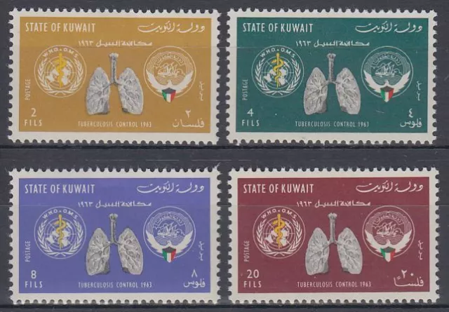 Kuwait 1963 ** Mi.194/97 Tuberkulose Tuberculosis Medizin Gesundheit Health