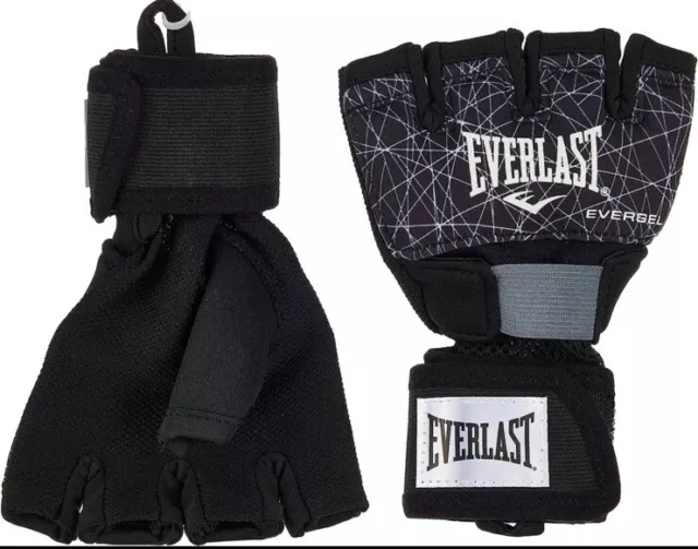 Everlast EverGel Hand Wraps (Black Printed, Medium)