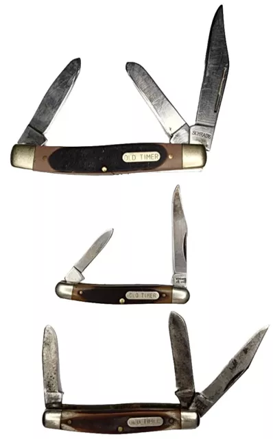 Trio Bundle Old Timer Pocket Collectible Folding Knives - Free Shipping