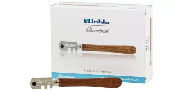 SILBERSCHNITT Glasschneider HM ® für Glasdicken von 3 - 6 mm Holzheft