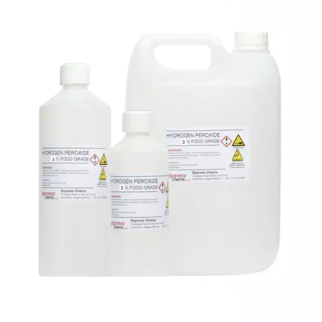 HYDROGEN PEROXIDE (3%) FOOD GRADE - 100ml to 1000 Litres (L) 24 HOUR DISPATCH