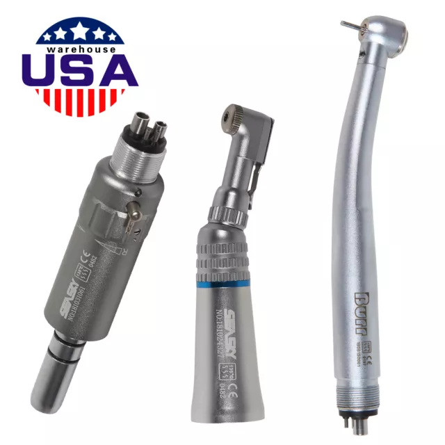 NSK Style LED Dental High Speed Push /Low Speed Contra Angle Handpiece 4H USA