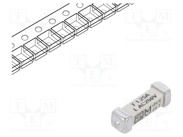 Fusible Sécurité : Schmelz 125VDC SMD 1,25A Céramique 250VAC