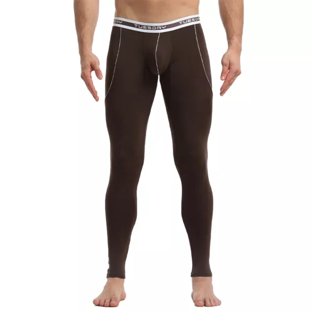Warm Long Johns for Men Fleece Leggings Sleepwear High Stretch Thermal Pants