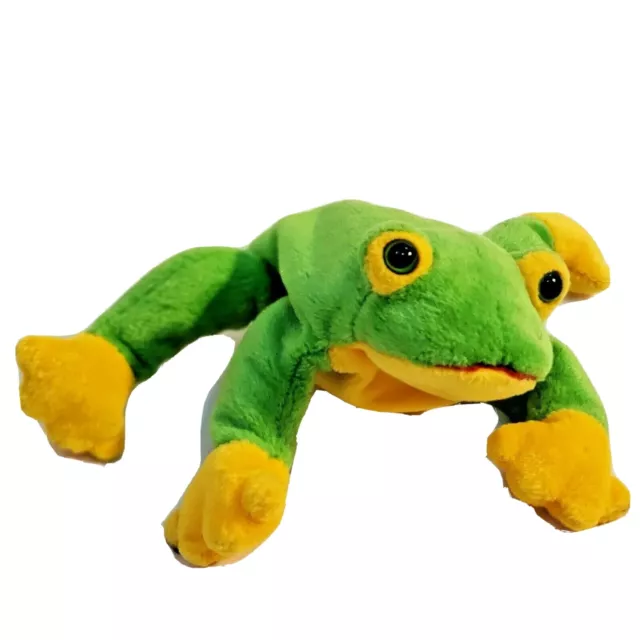 Ty Beanie Buddies Smoochy Green Yellow Frog Plush Toy Stuffed Animal Retired