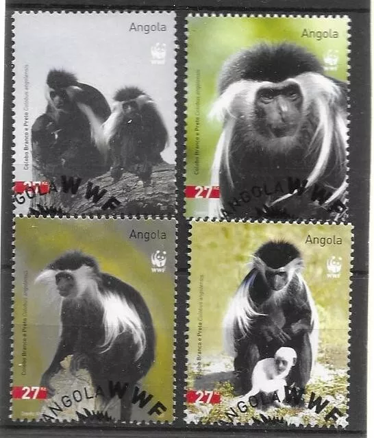 2004   Angola  -  Sg:  1717 / 1720  -  Wwf  -  Colobus Monkey  -  Used