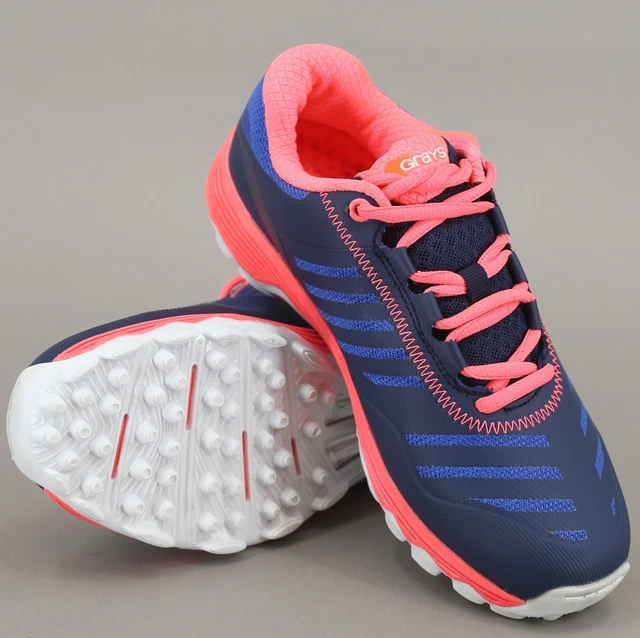 Grays Hockey Shoes - Burner Astro Turf Trainers Navy/Pink SZ 3 - 8 Slight Defect