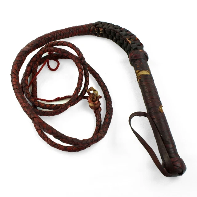 VINTAGE BROWN GRADED Cowhide Leather Whip Indiana Jones Bullwhip Cow