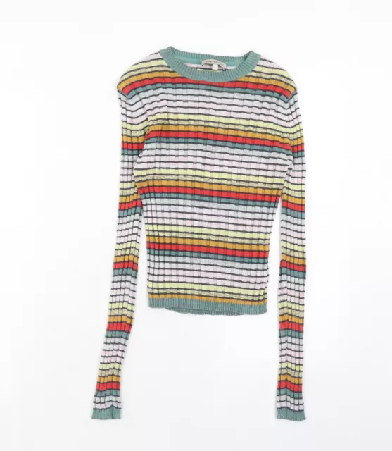 Maglione pullover multicolore a righe Marks and Spencer donna collo arrotolato