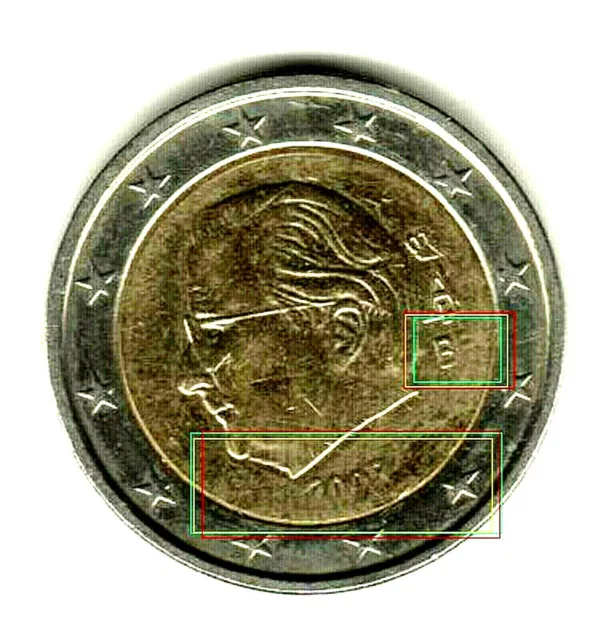 2 € Faute Belgique 2008 Frappe-Sans Different Sur Le 2€ Voir Scan Avant Achete