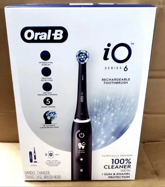 Cepillo de dientes recargable Oral-B iO Series 6 con 5 modos inteligentes lava negro NUEVO