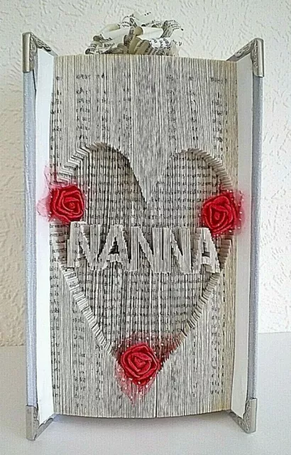 Nanna Cut  And Folded Book Art - Hand Made and Decorated Gift  - Someone Special