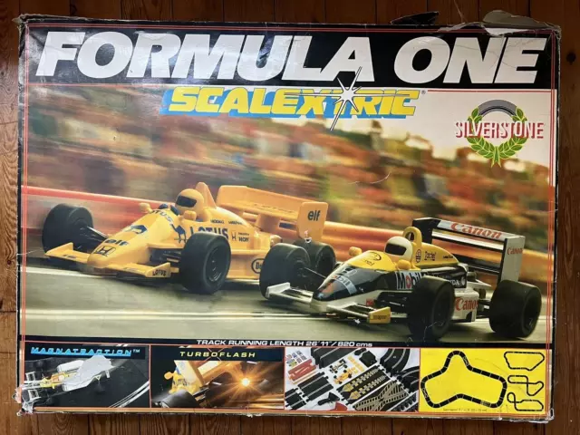 Hornby Scalextric C.853 Formula One Silverstone Racing Set c1988 Vintage Boxed