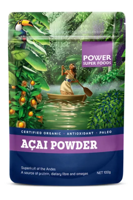 Power Super Foods Organic Acai Berry Powder Amazon Superfood + Free Shipping