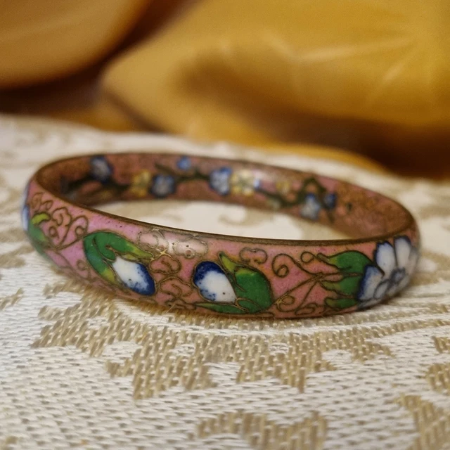 Ancien bracelet émaux de Limoges signé