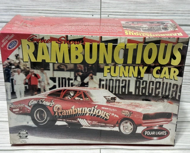 Polar Lights Gene Snow Rambunctious Nhra Funny Car Model Kit 1/25Th Sealed Polar Lights Gene Snow Rambunctious Nhra Funny Car Model Kit 1/25Th Sealed