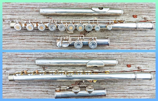 1972 Artley Open Hole Silver Head Flute wo/Case & Cleaning Kit Marked Silver