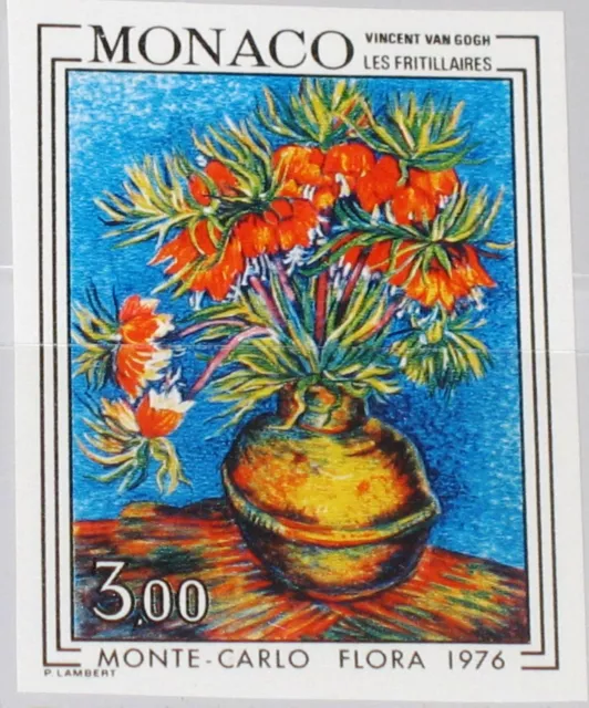 1976 MONACO 1224 U 1090 1022 IMPERF Flower Show Painting by Vincent van Gogh MNH