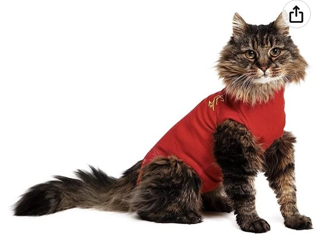 Medical Pet Shirt And Recovery Surgery Suit Cat Small - Red Sealed.