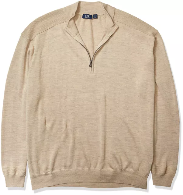 Cutter & Buck L/S Douglas Half Zip Mock Brown