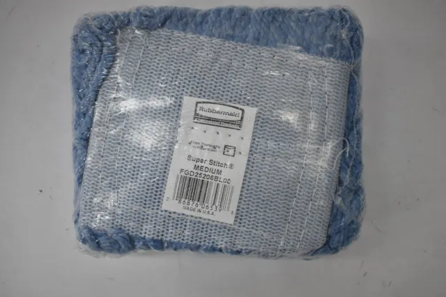 Rubbermaid Super Stitch Medium Commercial Cotton/Synthetic Blend Mop Head Blue