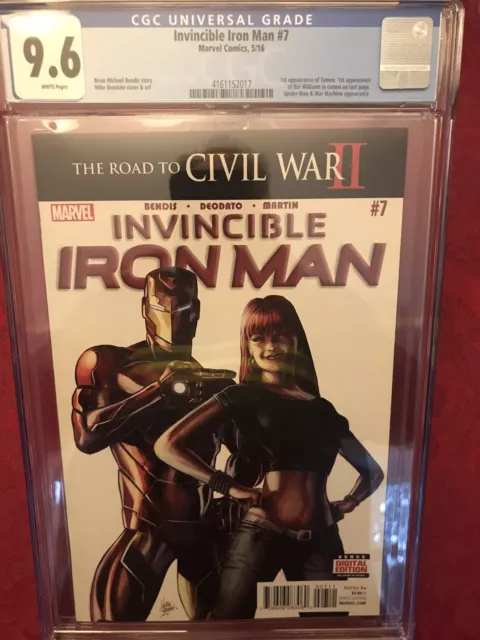 Invincible Iron Man #7 (2016) Cgc 9.6 White Pages Riri Williams Ironheart Marvel