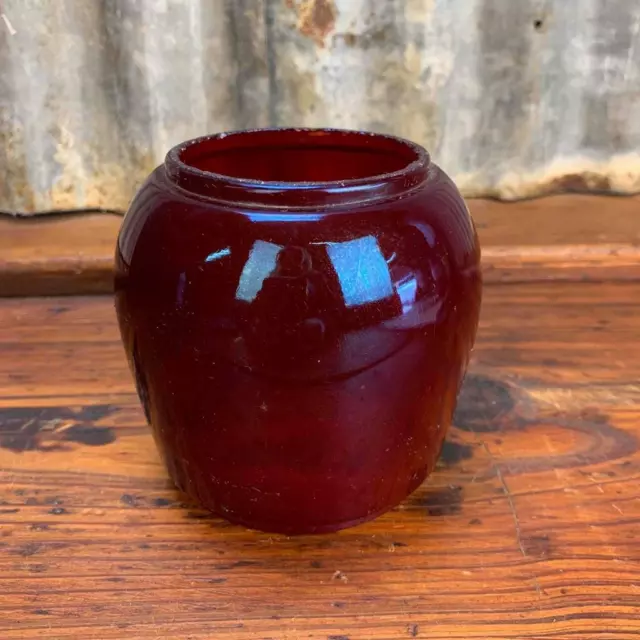 NOS Vintage Universal Ruby Red GLASS GLOBE for Kerosene Oil Lanterns Rail Road