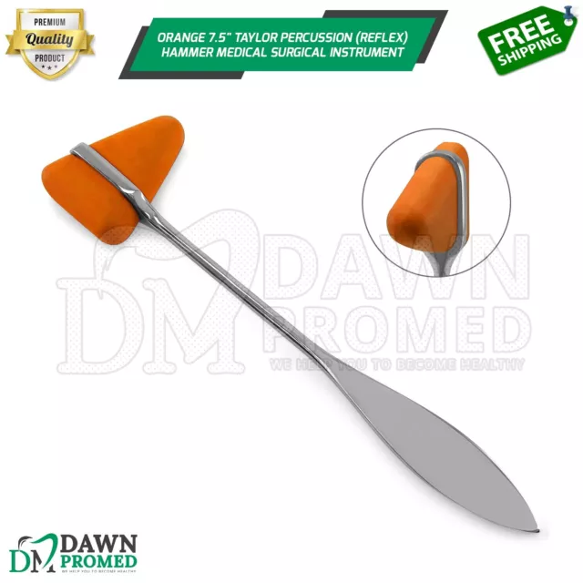 Orange 7.5" Taylor Percussion (Reflex) Hammer Medical Surgical Instrument