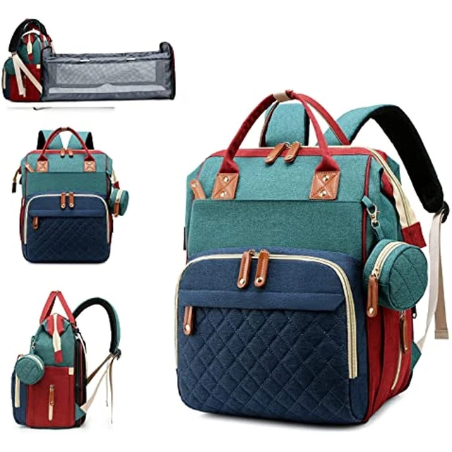 Diaper Bag with Changing Station, Waterproof 3 in1 Baby Diaper Backpack with Pad