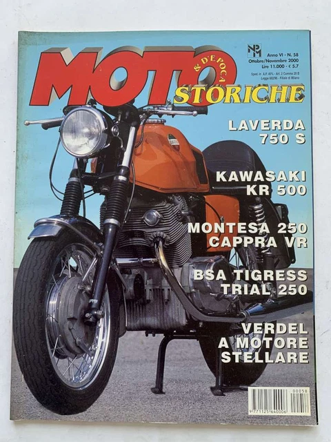 Moto Storiche 58 Ott/Nov 2000 Laverda 750S Kawasaki Kr500 Montesa250 Cappra Vr