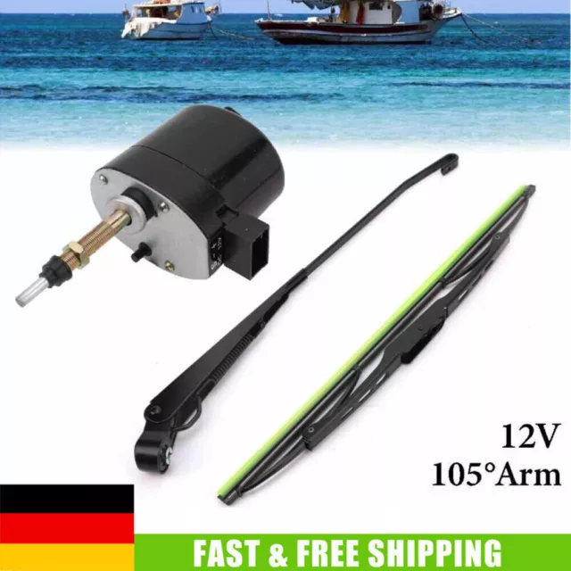 12V Scheibenwischermotor 105°Arm Blatt Wischermotor universal Traktor Boot DHL