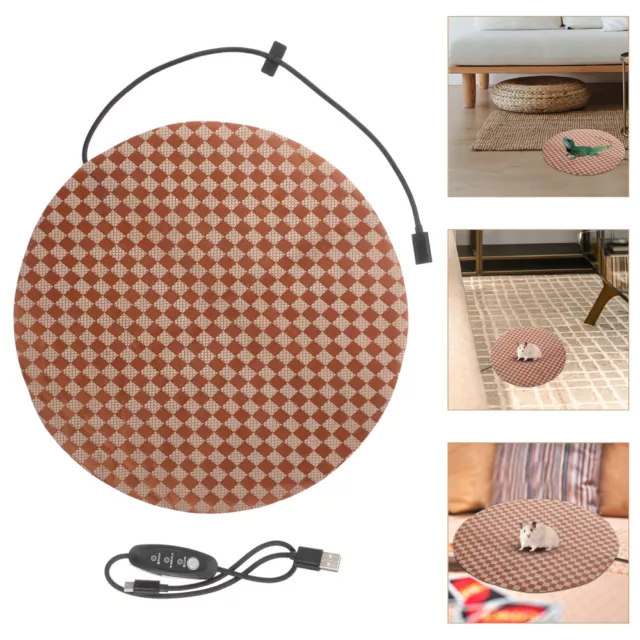 Round Reptile Cushion Pet Warmer Mat Electric Heated Pad Dog Heating Container