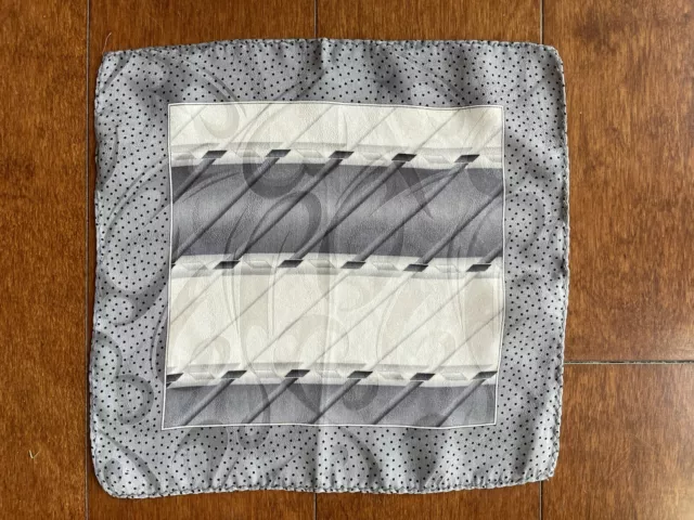 Vintage Mens Jimmy Sales Jacquard Abstract Print 100% Silk Pocket Square/Hanky