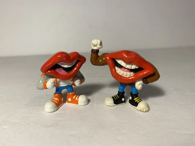 Vintage 1989 Applause Tang PVC Figures General Foods Big Lips Mouth Lot of 2