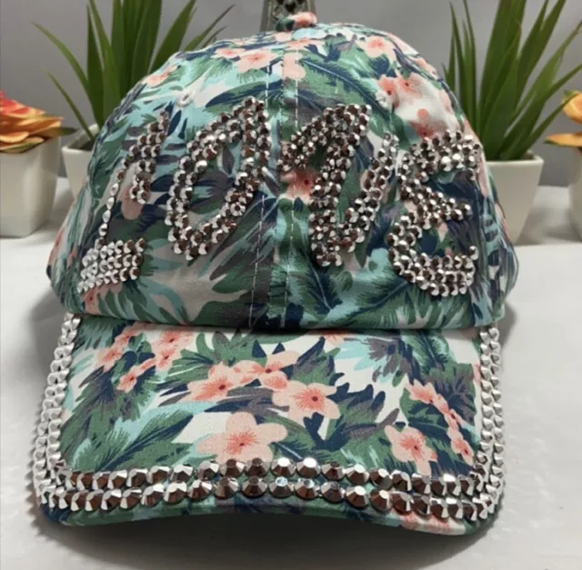 Capelli New York NWT Women’s “Love” Green Floral Regular Size Baseball Cap.