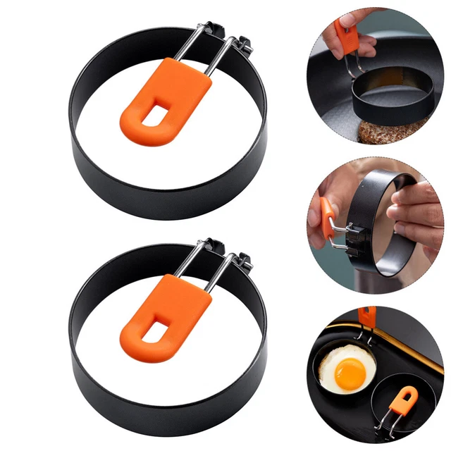 8 Cercles à Omelette En Silicone + 2 Pinceaux à Huile – Parfaits Pour œufs, Crêpes Et Cuisson Antiadhésive