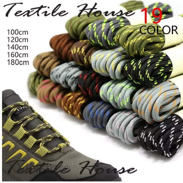 Shoe Laces Round Hiking Shoelaces Work Strong Walking Trainers Boots Quality