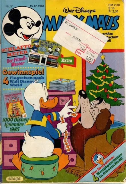 Micky Maus Heft Nr. 51 1984 Walt Disney Egmont Ehapa Verlag GmbH MIT GIMMIG