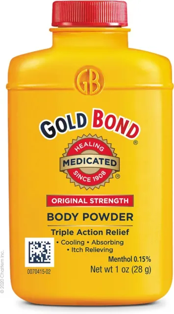 6 Pack ~ Gold Bond Medicated Body Powder Original Strength 1oz Travel