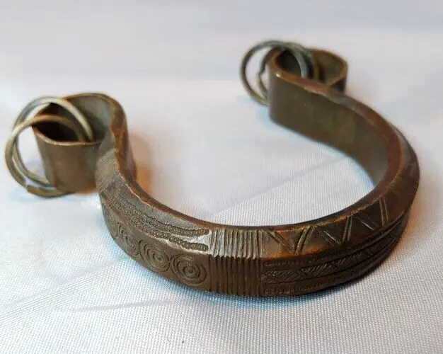 Antique Ethiopian Bronze Ankle Bracelet Hand forged  Circa 1900